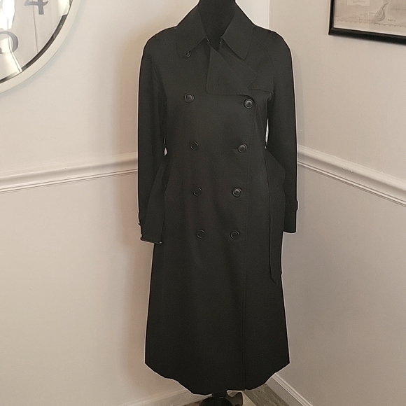BURBERRYS VINTAGE  Black Trench Coat Womens - Picture 2 of 12